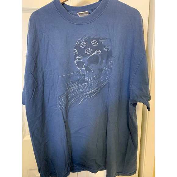 Vintage 2007 Old‎ Glory Harley Davidson T shirt Men’s Sz 2XL Blue Red White - Picture 3 of 9